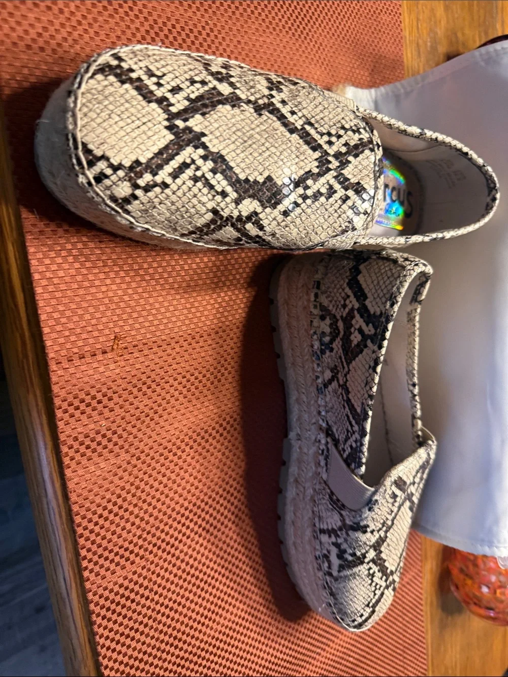 Circus by Sam Edelman Women's Snake-Print Slip-On Espadrilles - Black & Cream
